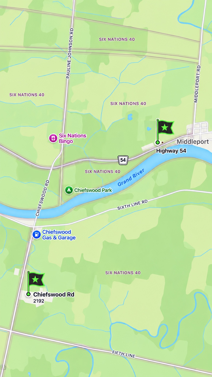 Map showing both Supreme Green locations